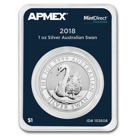 2018 Australia 1 oz Silver Swan (MintDirect® Premier Single) 2018 Australia 1 oz Silver Swan (MintDirect® Premier Single)
